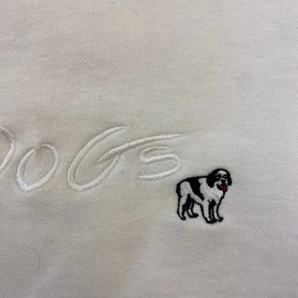 Vintage 90s Big Dogs White Spellout Crewneck Sweatshirt Size L